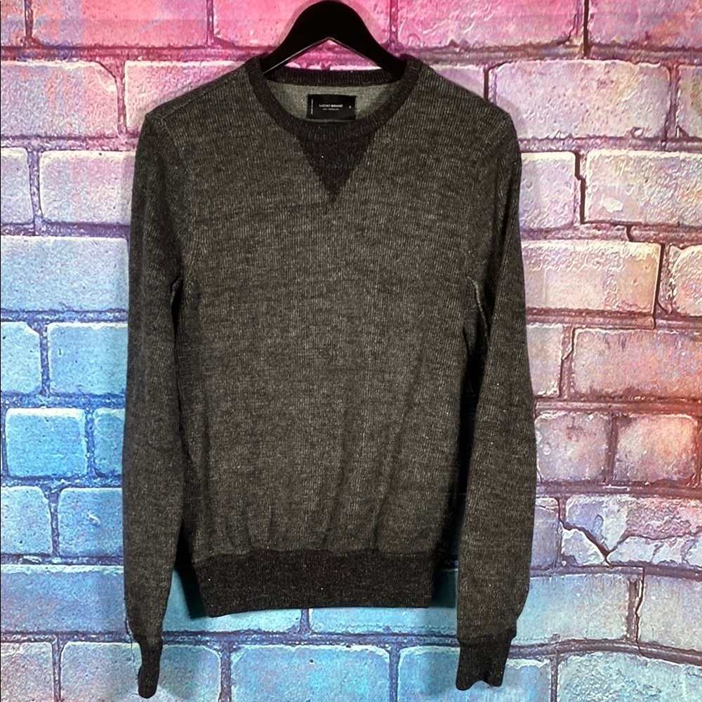 Lucky Brand Sweatshirt Gray Men's Size Small Long Sleeve Pullover Crewneck